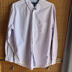 Tommy Hilfiger Purple and White Casual Button Down Shirt